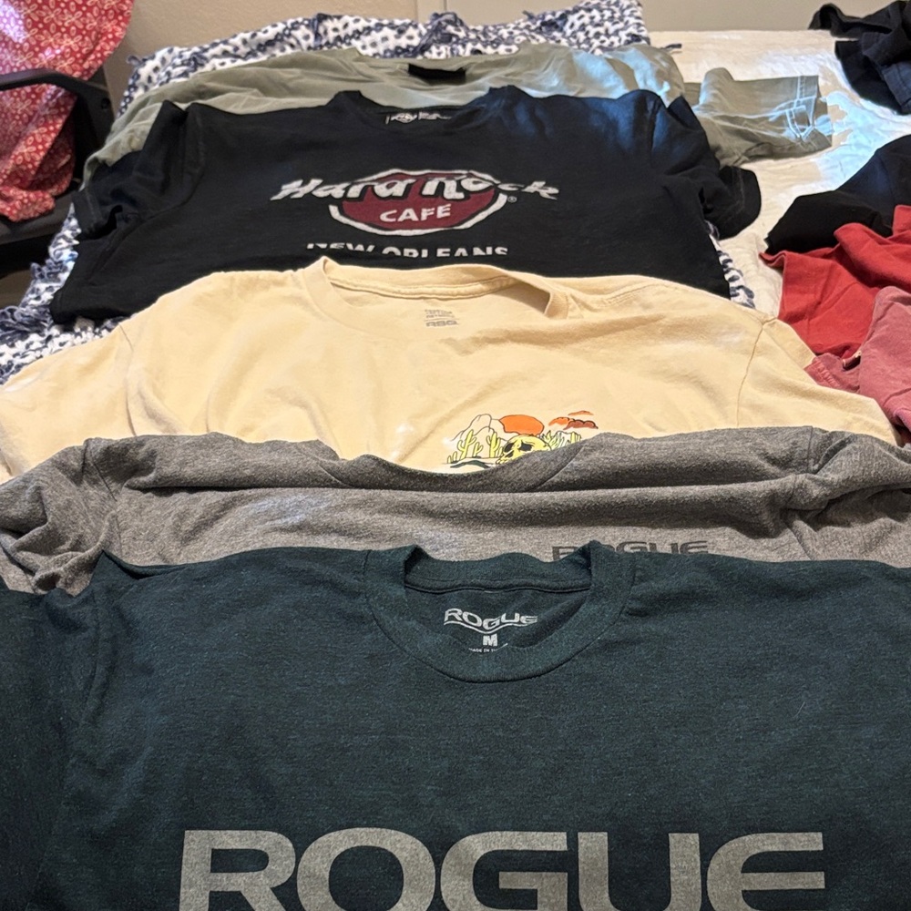Rogue, Hard Rock, etc. Assorted Graphic T-Shirts Collection.